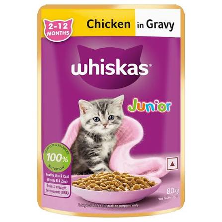 Whiskas Cat Food Junior Chicken in Gravy